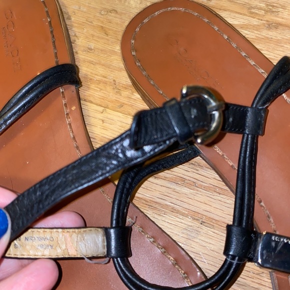 SOLD - Coach Strappy Black Sandal w/ Silver Decoration - Picture 7 of 10